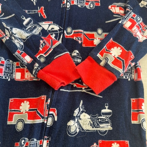 Carter's - Toddler Onesie sleeper with Red Trim and fire truck design - Picture 4 of 5